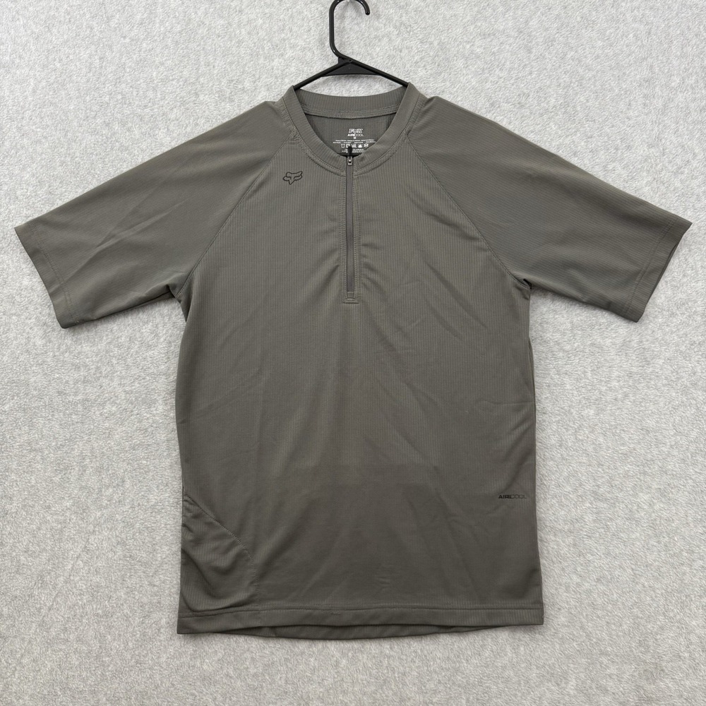 Fox‎ Racing Baseline Jersey Mens Medium Graphite Aircool Shirt Sleeve Zipper